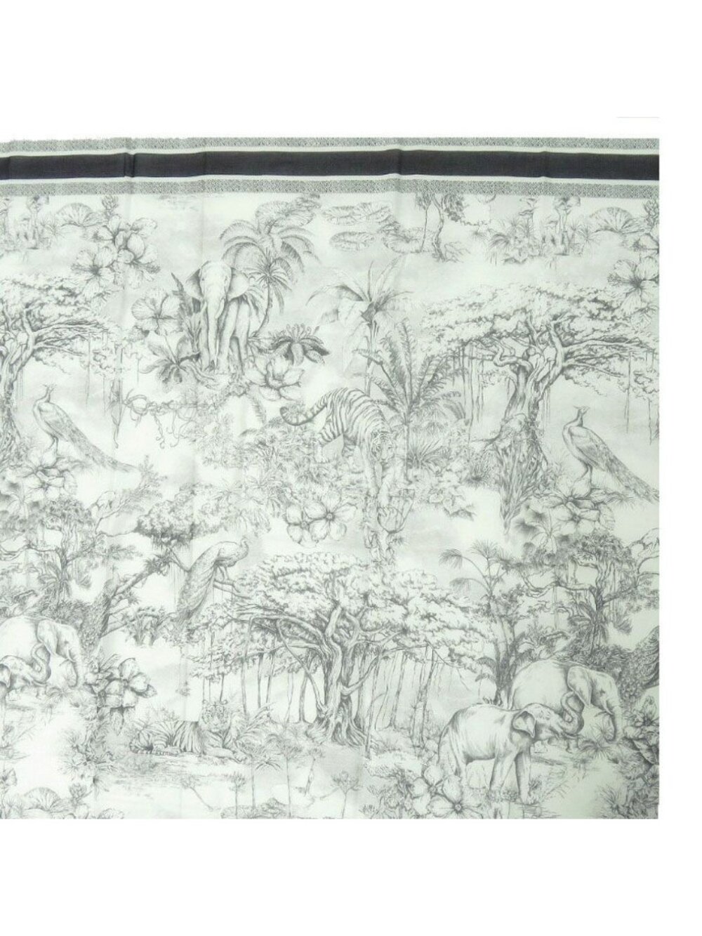 Dior Toile de Jouy Sauvage Shawl Cotton Black White Scarf - Picture 7 of 9